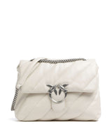 Pinko Love Puff Big Schultertasche bianco seta/old silver