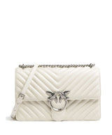 Pinko Love One Classic Schultertasche bianco seta/old silver