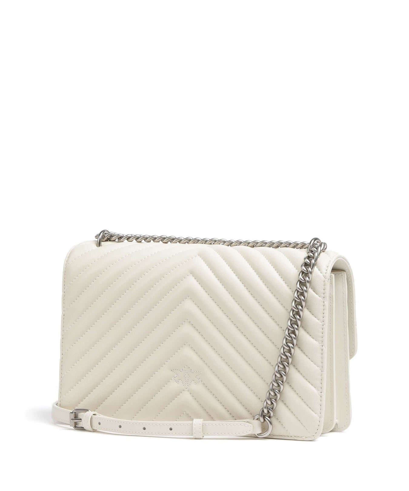 Pinko Love One Classic Shoulder bag bianco seta/old silver