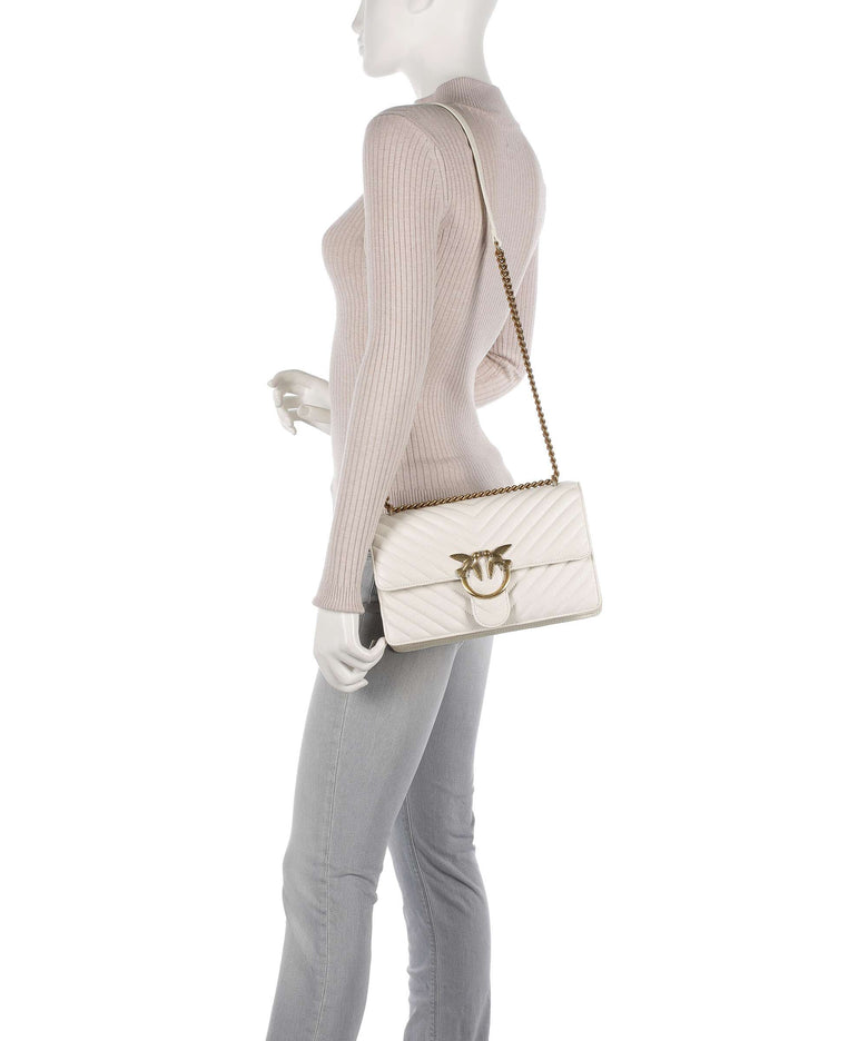 Pinko Love One Classic Shoulder bag bianco seta/antique gold