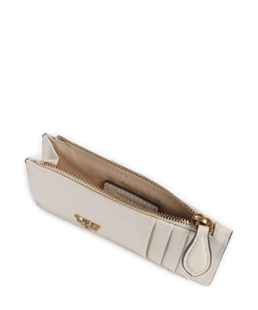 Pinko Airone Credit card holder bianco seta/antique gold