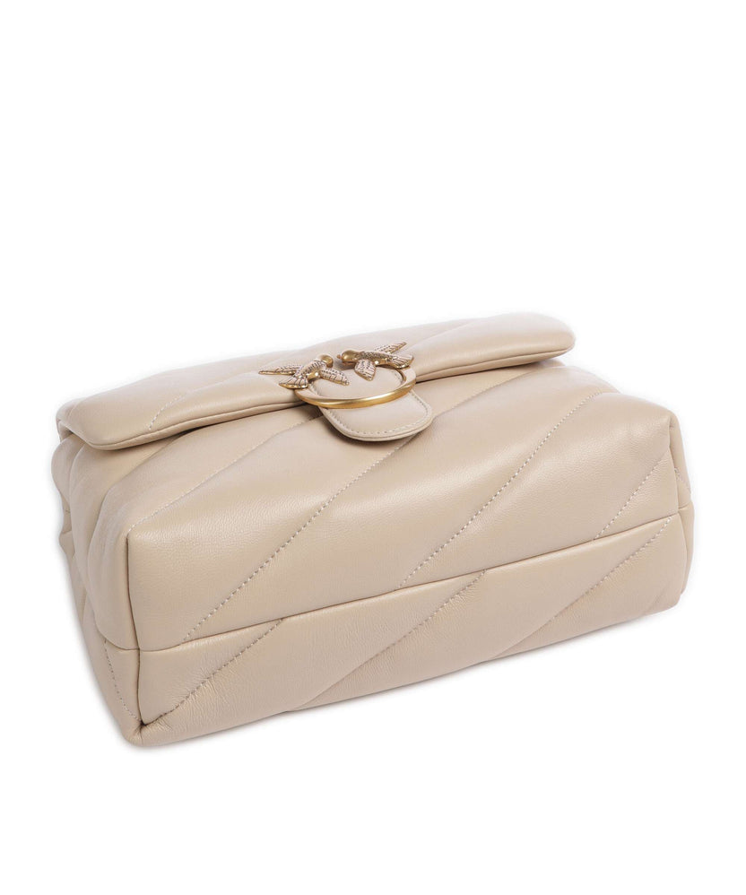 Pinko Love Puff Classic Shoulder bag beige/grigio fumo/antique gold