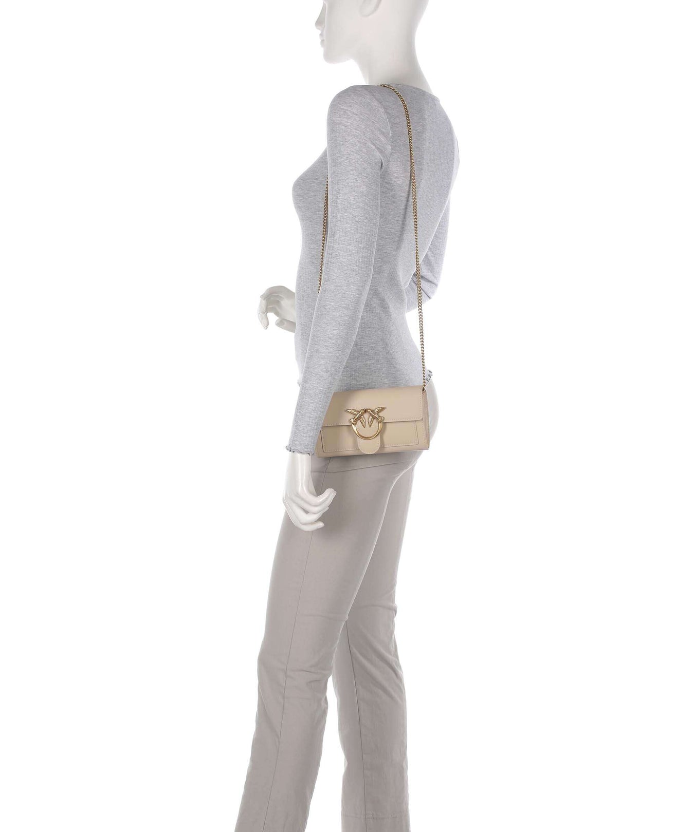 Pinko Love One Wallet beige/grigio fumo/antique gold