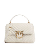 Pinko Love Lady Puff Mini Borsa a mano bianco seta/antique gold