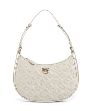 Pinko Half Moon Mini Schultertasche bianco seta/antique gold