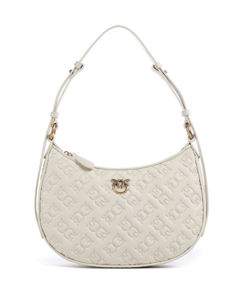 Pinko Half Moon Mini Shoulder bag bianco seta/antique gold