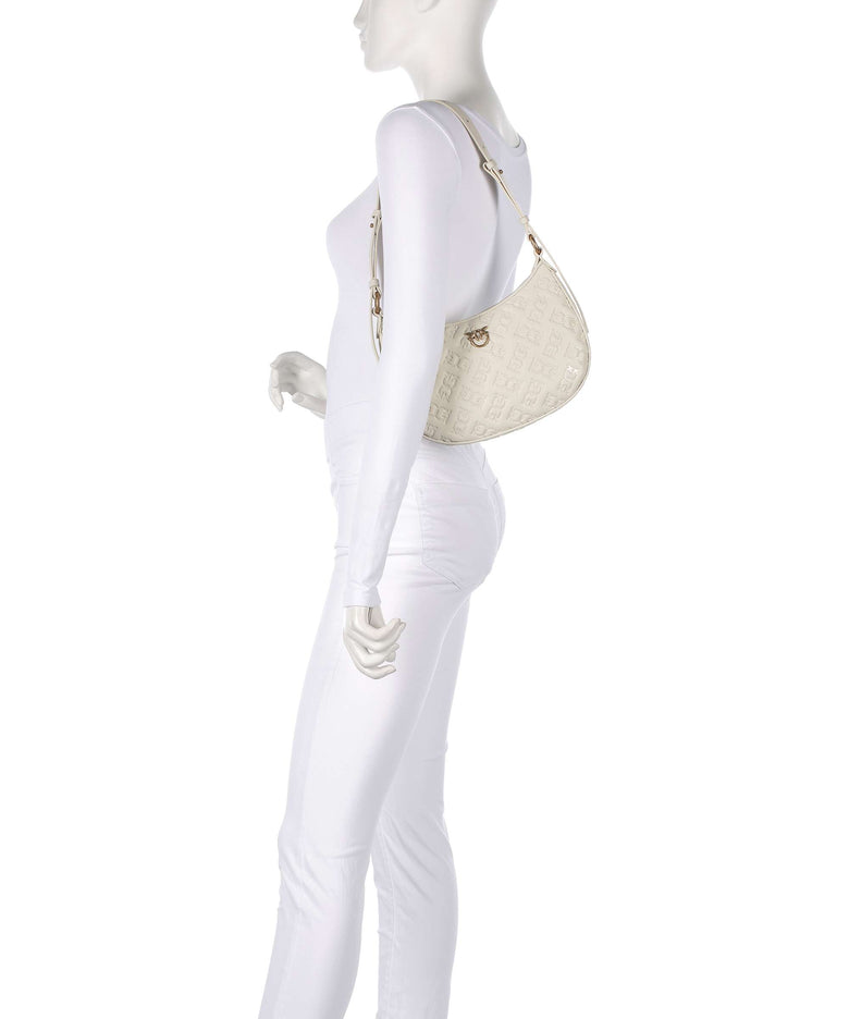 Pinko Half Moon Mini Shoulder bag bianco seta/antique gold