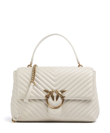 Pinko Love Lady Puff Big Handtasche bianco seta/antique gold