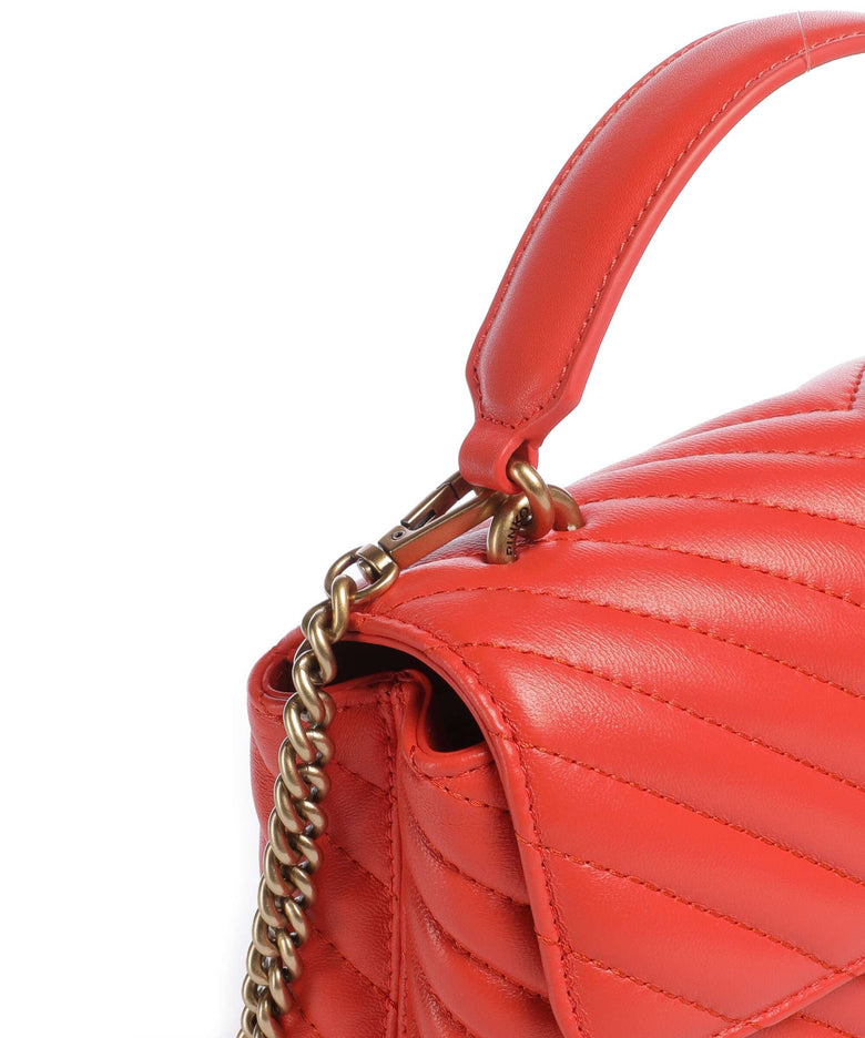 Pinko Love Lady Puff Mini Handbag rosso mandarino/antique gold