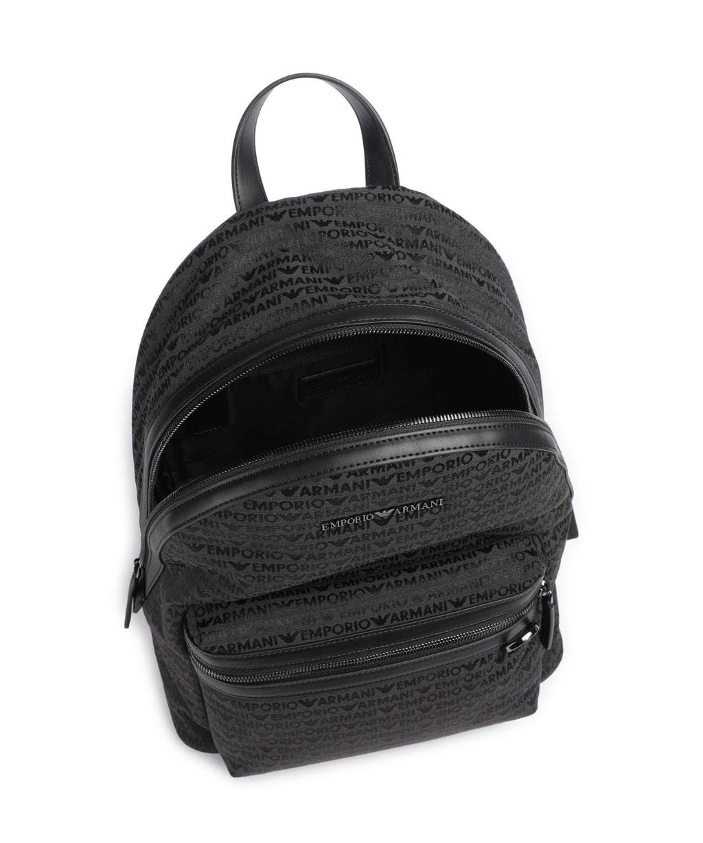Emporio Armani Logo Jacquard Backpack bristol black