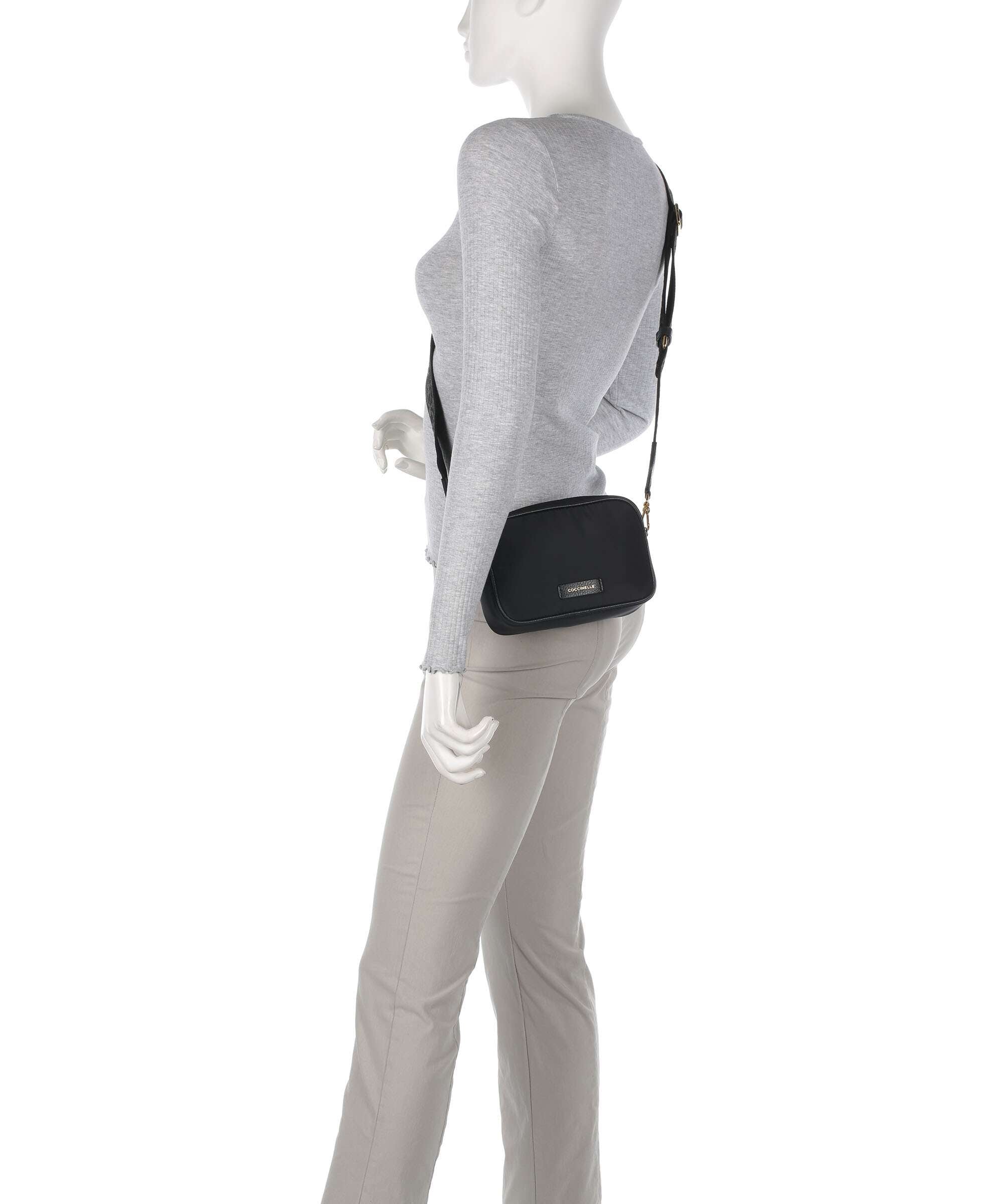 Coccinelle Tebe Nylon Puffy Crossbody bag noir