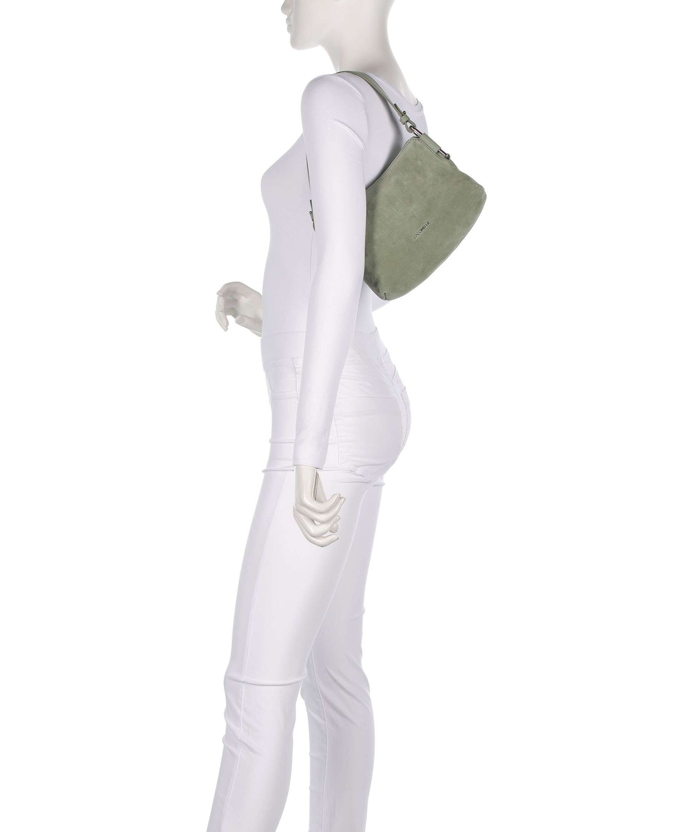 Coccinelle Rebekka Suede Shoulder bag greenery