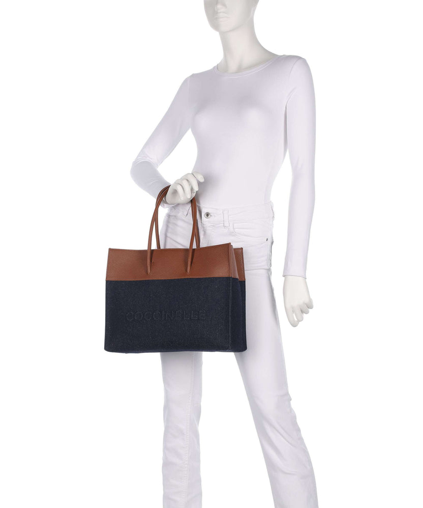 Coccinelle Myrtha Denim Tote bag blue/cognac