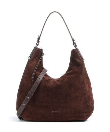 Coccinelle Rebekka Suede Beuteltasche brunette