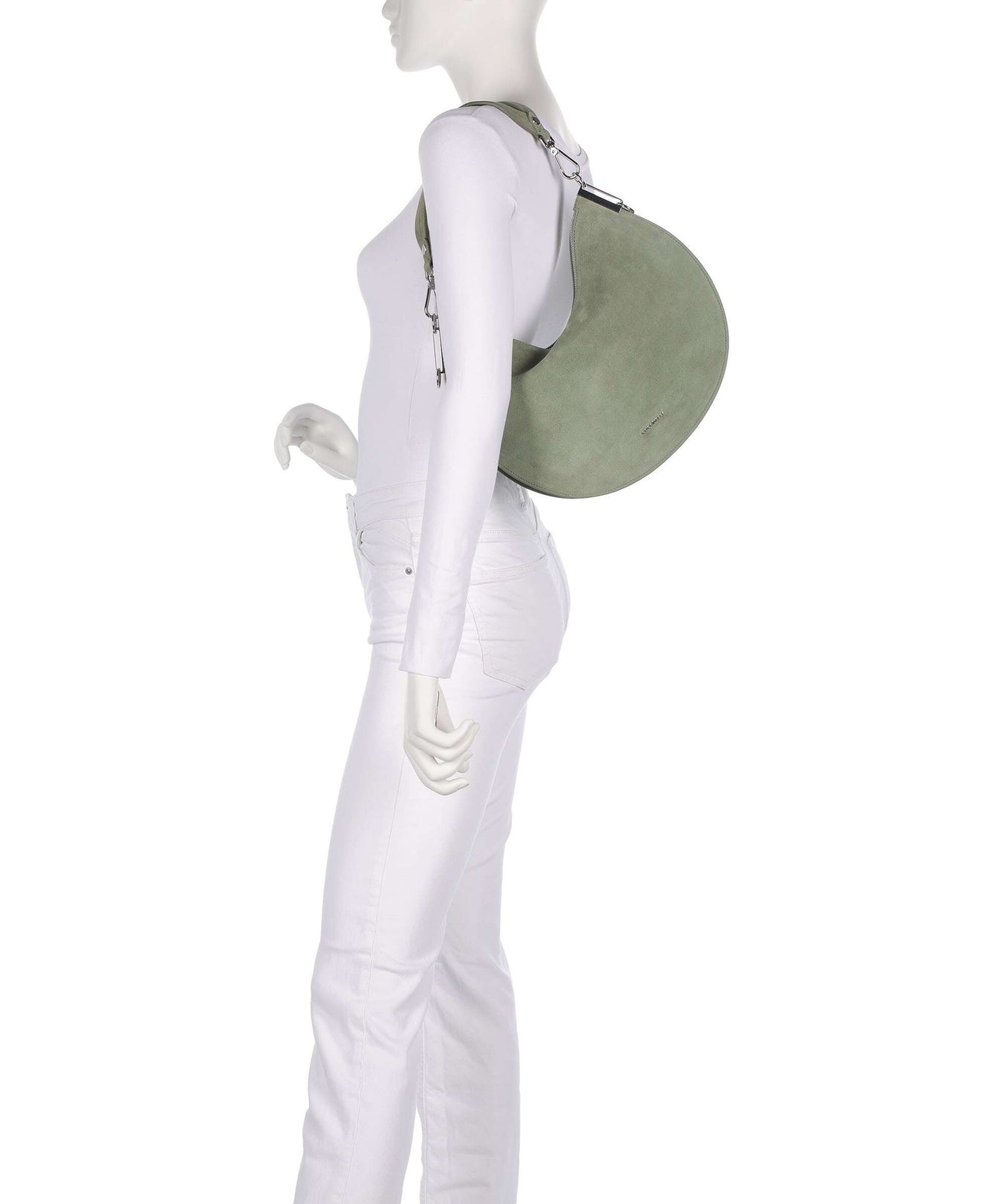 Coccinelle Sunup Suede Hobo bag greenery