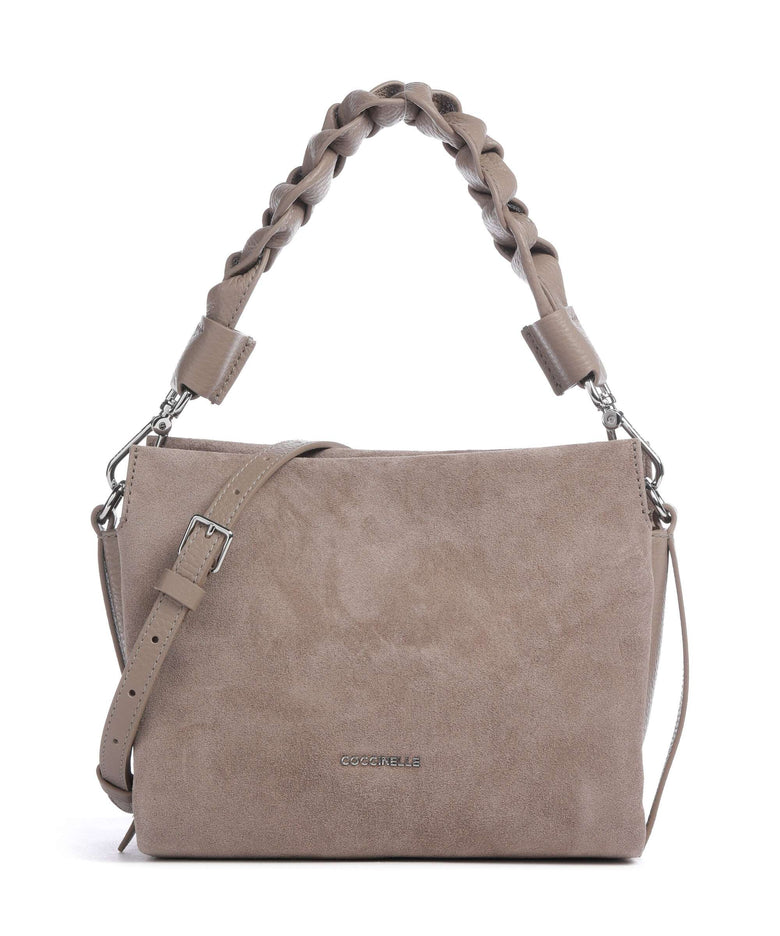 Coccinelle Boheme Suede Handbag warm taupe