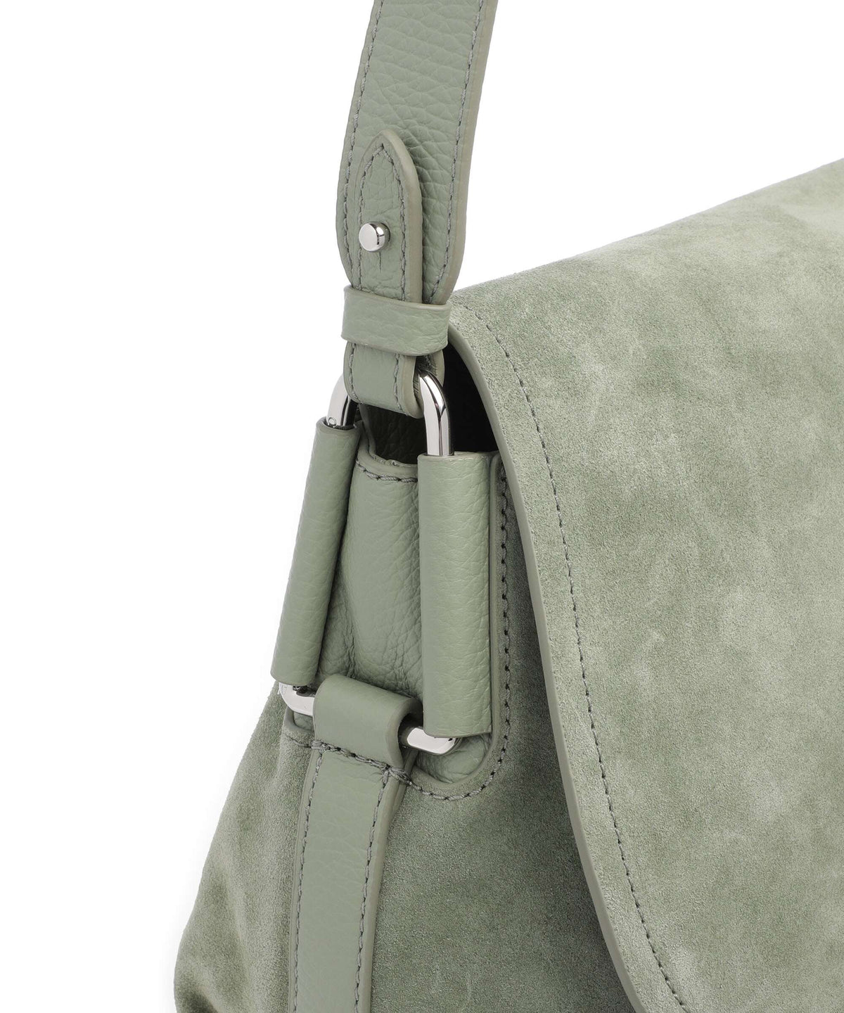 Coccinelle Rebekka Suede Shoulder bag greenery