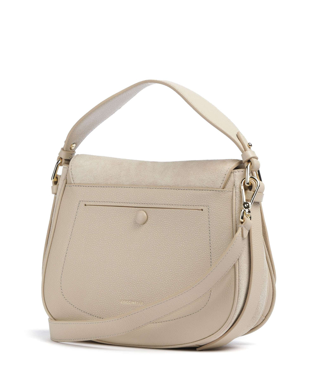 Coccinelle Mavery Suede Handbag sandshell