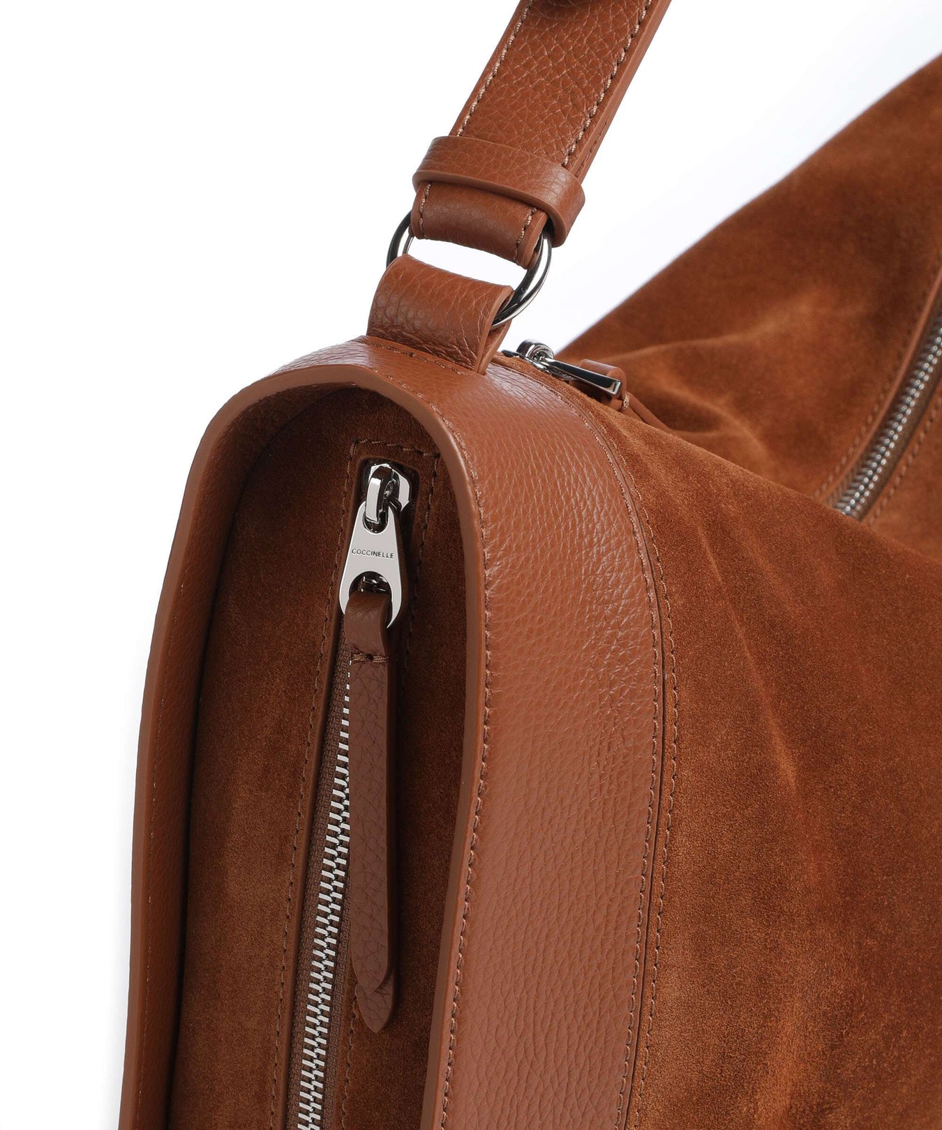 Coccinelle Elinor Suede Hobo bag cognac