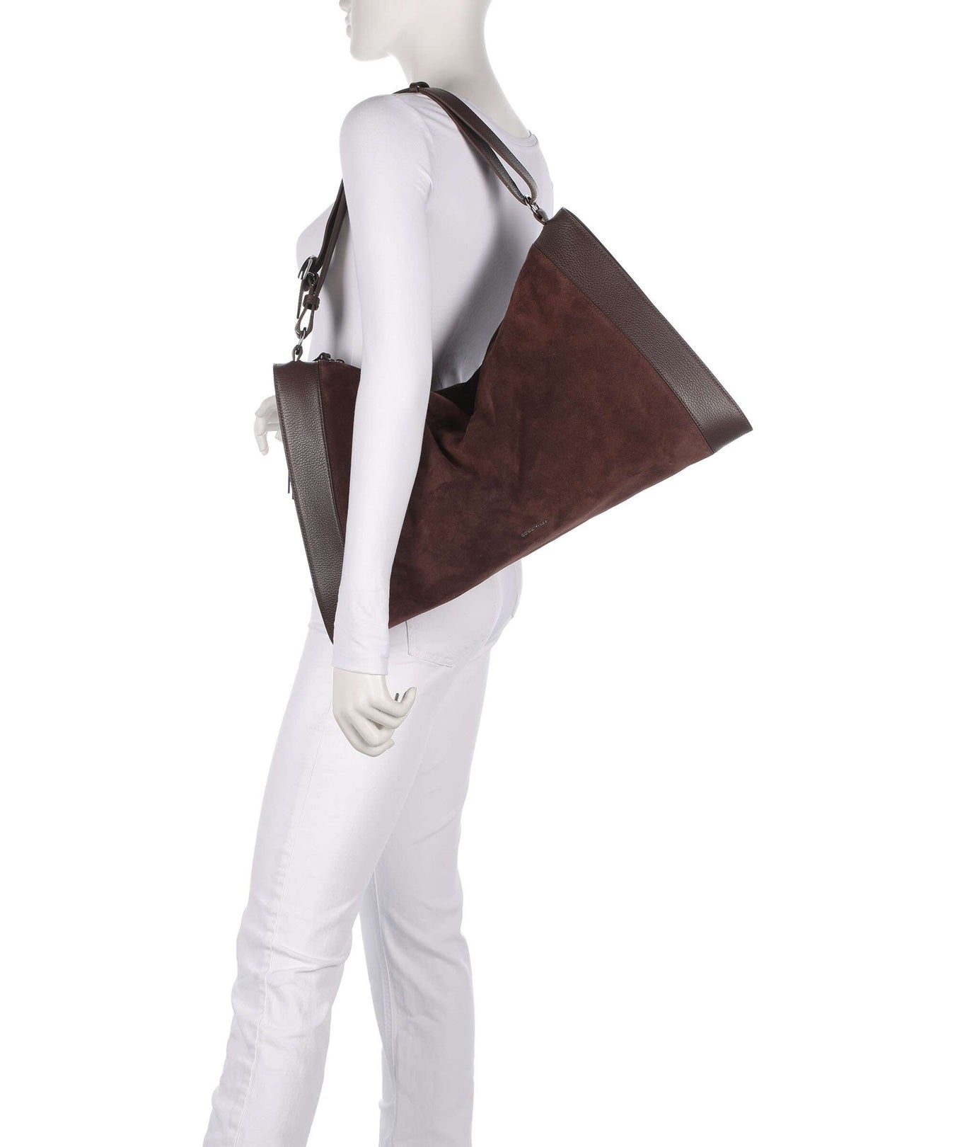 Coccinelle Elinor Suede Hobo bag brunette