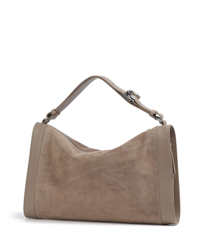 Coccinelle Elinor Suede Hobo bag warm taupe