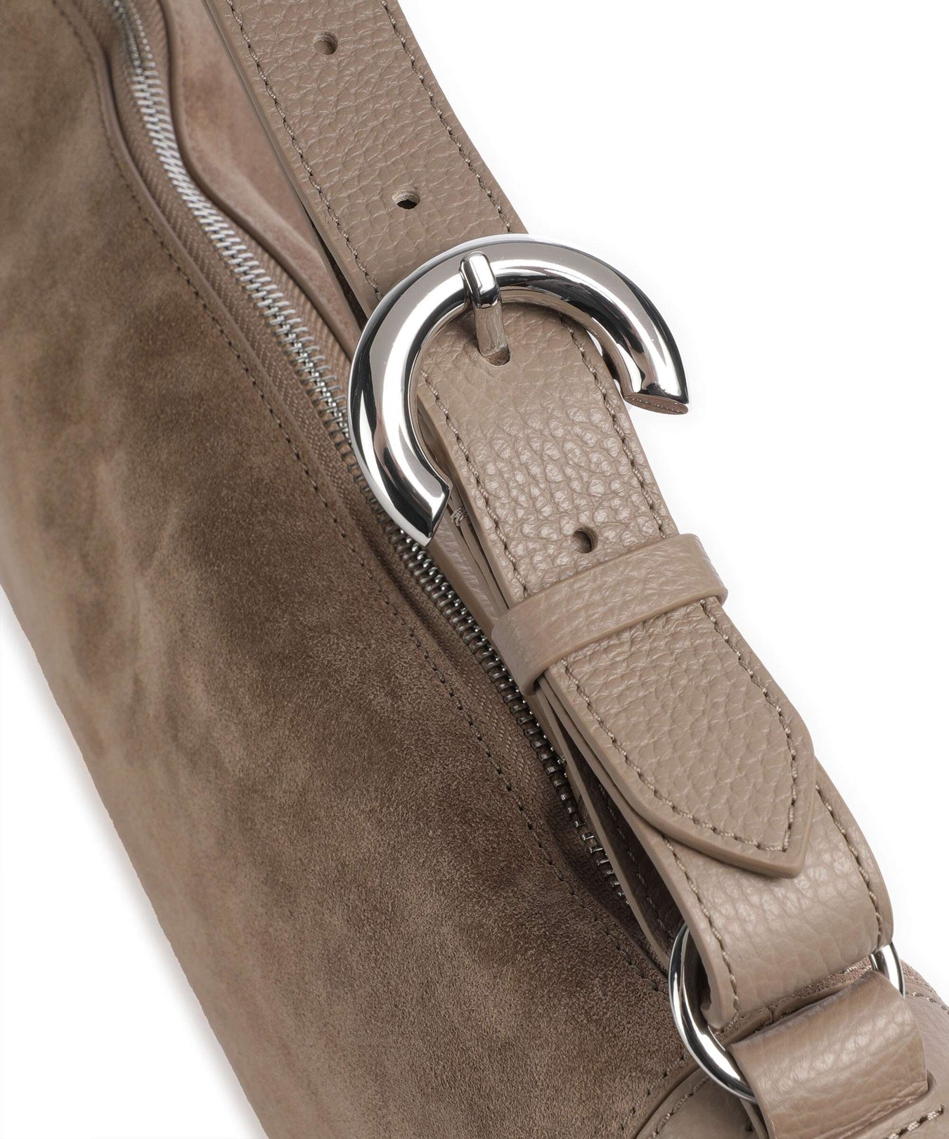 Coccinelle Elinor Suede Hobo bag warm taupe