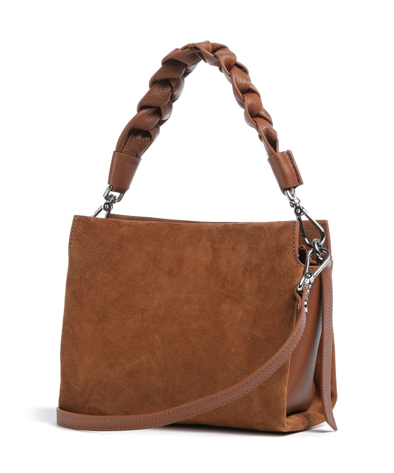 Coccinelle Boheme Suede Handbag cognac