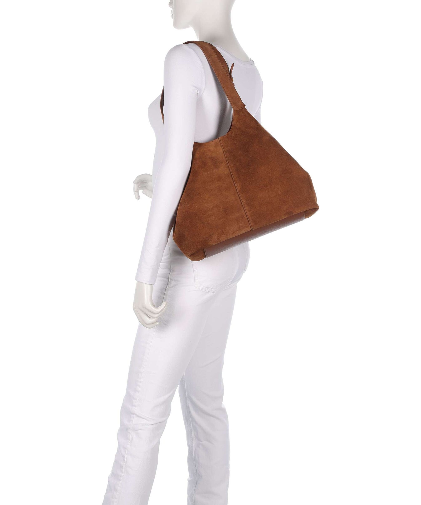 Coccinelle C-Easy Suede Hobo bag cognac