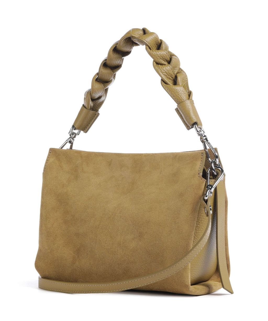 Coccinelle Boheme Suede Handbag seagrass