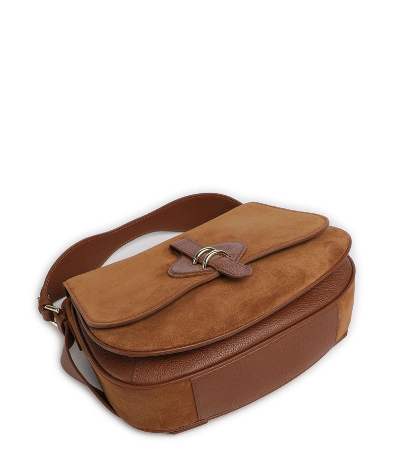 Coccinelle Mavery Suede Handbag cognac