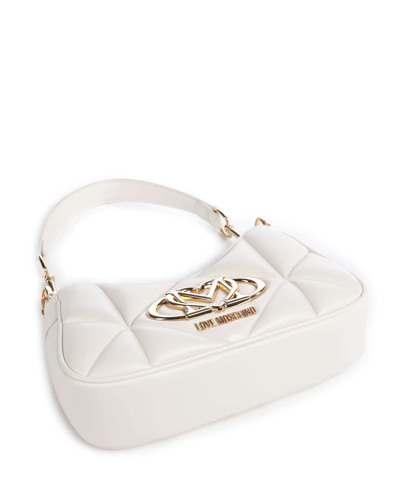 Love Moschino Embossed Q Shoulder bag ivory