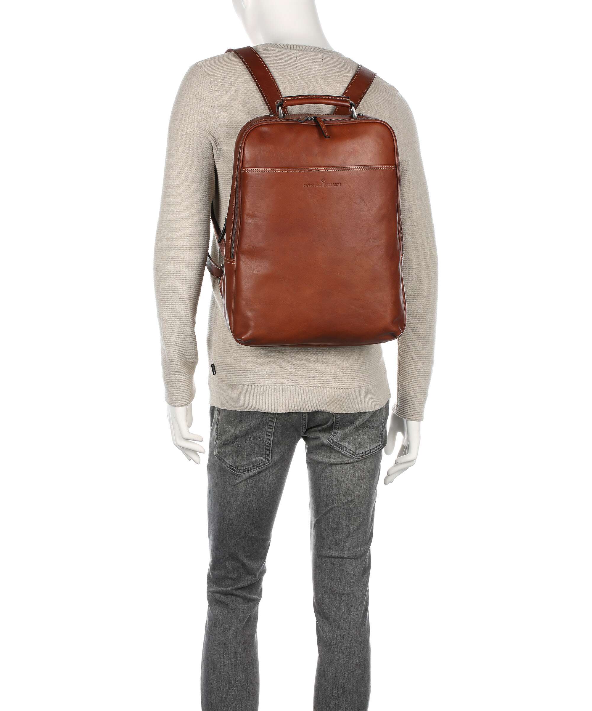 Castelijn & Beerens Verona RFID Backpack light brown