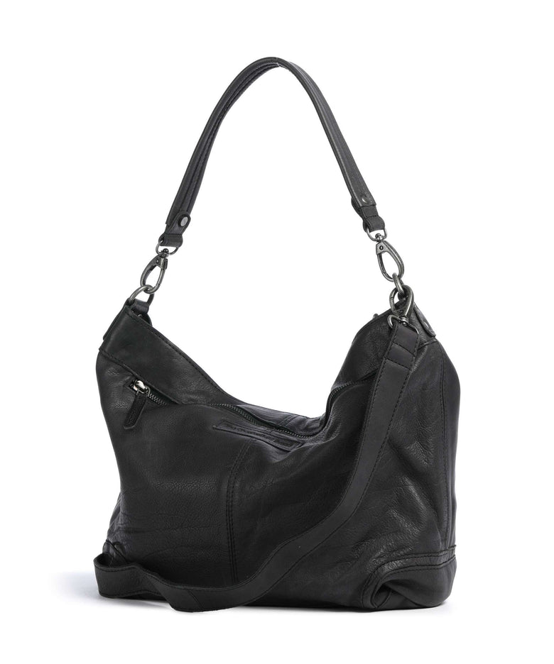 The Chesterfield Brand Washed Waxed Cow Bolivia Hobo bag black