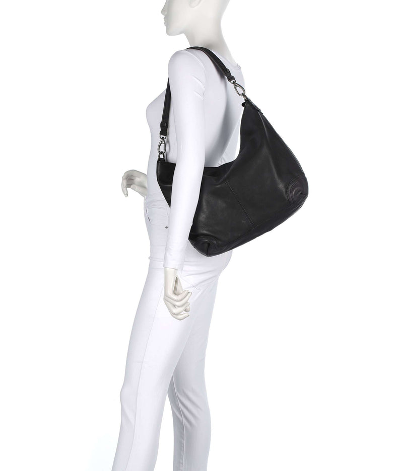 The Chesterfield Brand Washed Waxed Cow Bolivia Hobo bag black