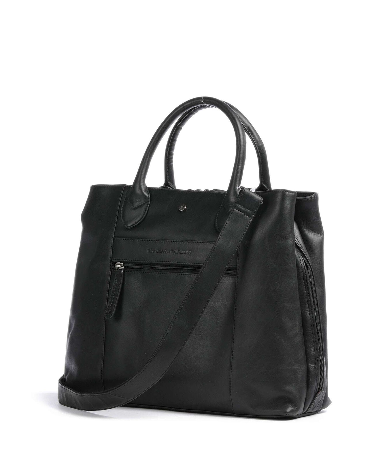 The Chesterfield Brand Cow Wax Pull Up Passau Handbag black