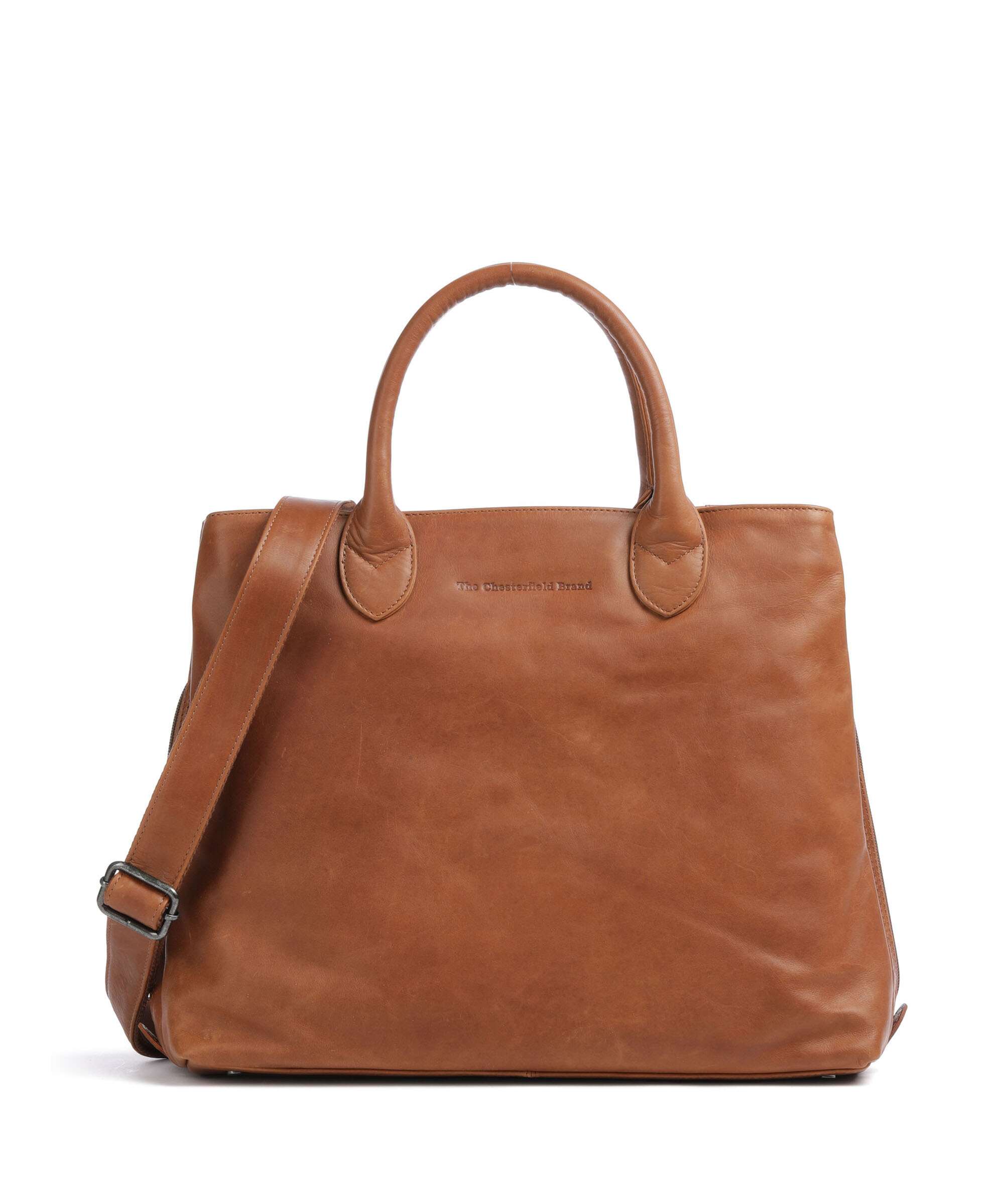 The Chesterfield Brand Cow Wax Pull Up Passau Handbag cognac