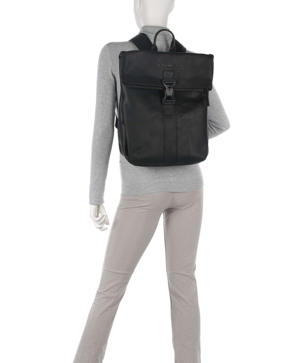 The Chesterfield Brand Cow Wax Pull Up Savona Backpack black