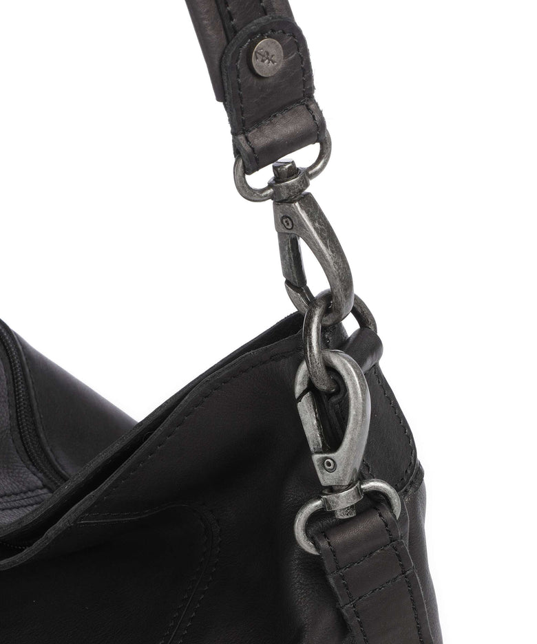 The Chesterfield Brand Washed Waxed Cow Sintra Hobo bag black