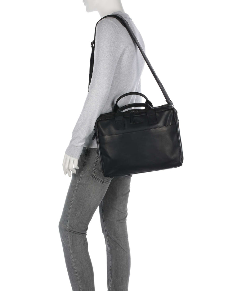 The Chesterfield Brand Cow Wax Pull Up Frazer Briefcase black