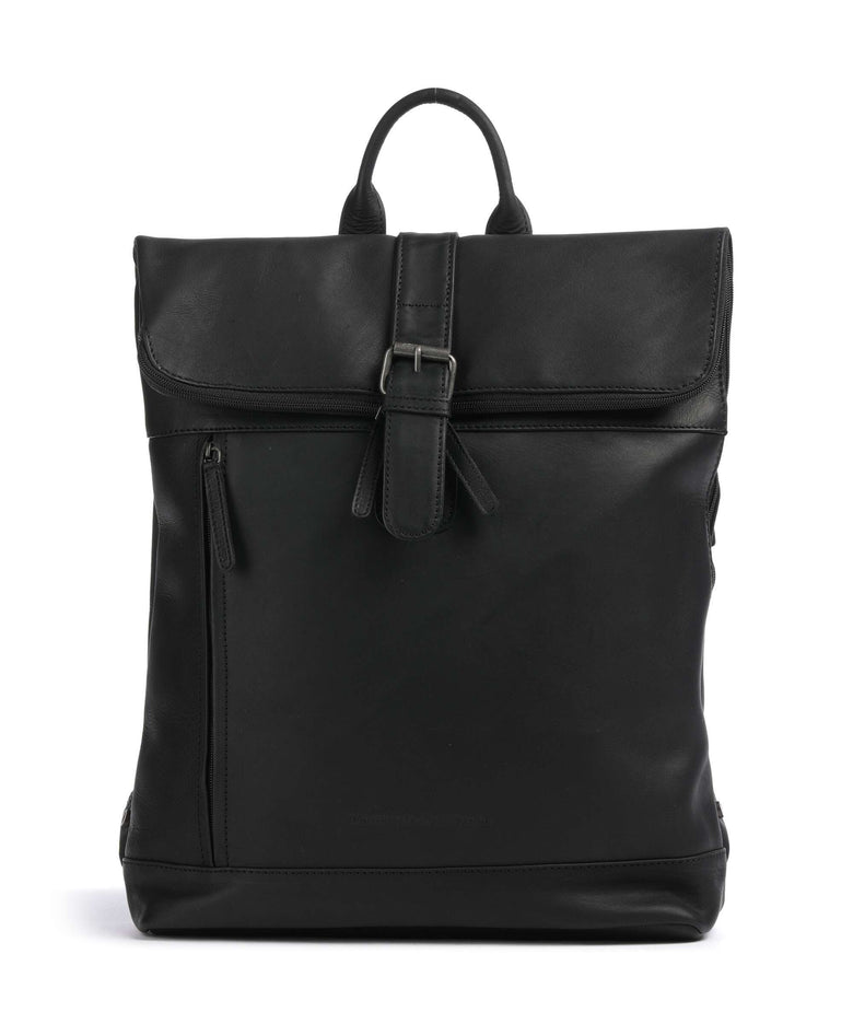 The Chesterfield Brand Cow Wax Pull Up Larsson Backpack black