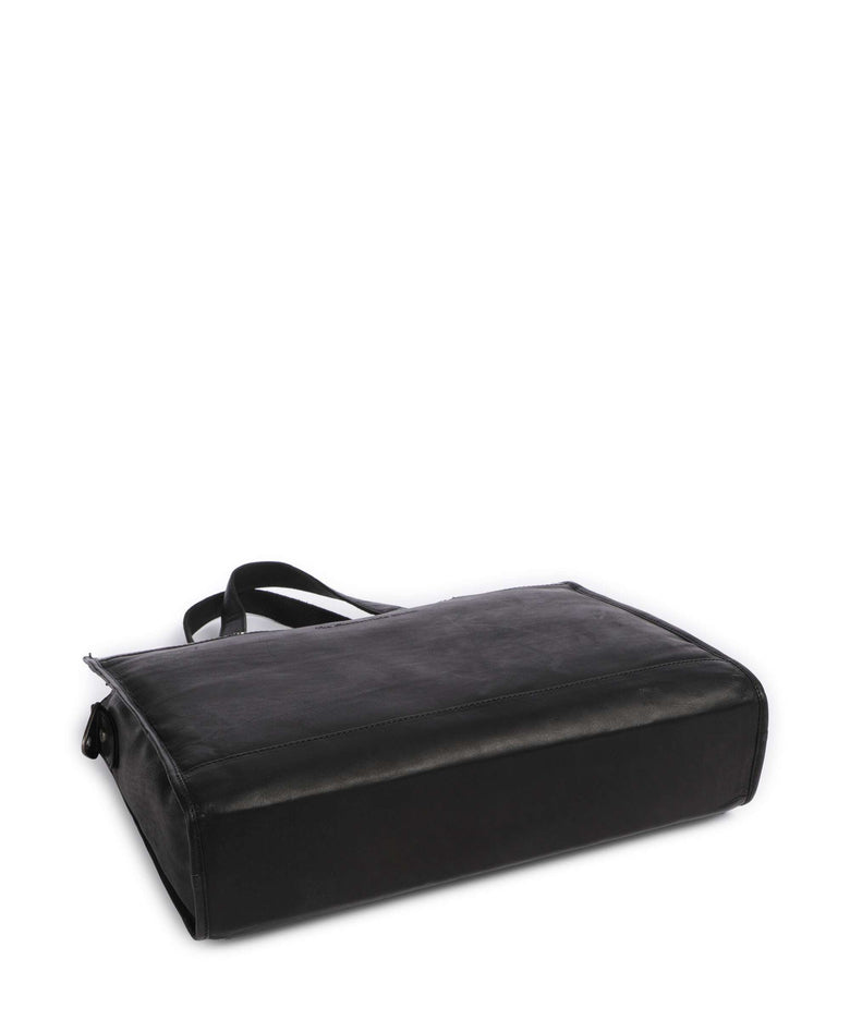 The Chesterfield Brand Cow Wax Pull Up Manly Tote bag black