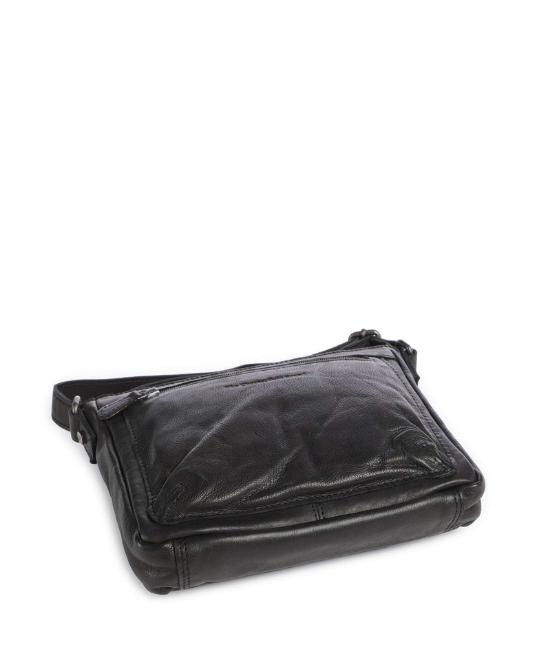 The Chesterfield Brand Washed Waxed Cow Aston Crossbody bag black
