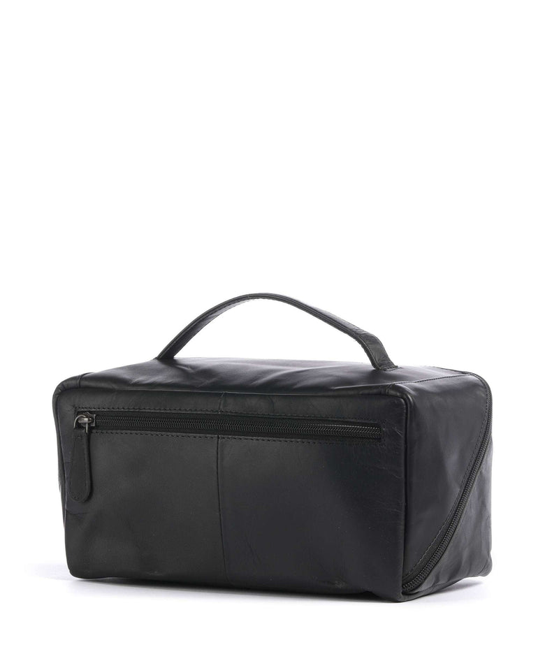 The Chesterfield Brand Wax Pull Up Cow Elmia Toiletry bag black