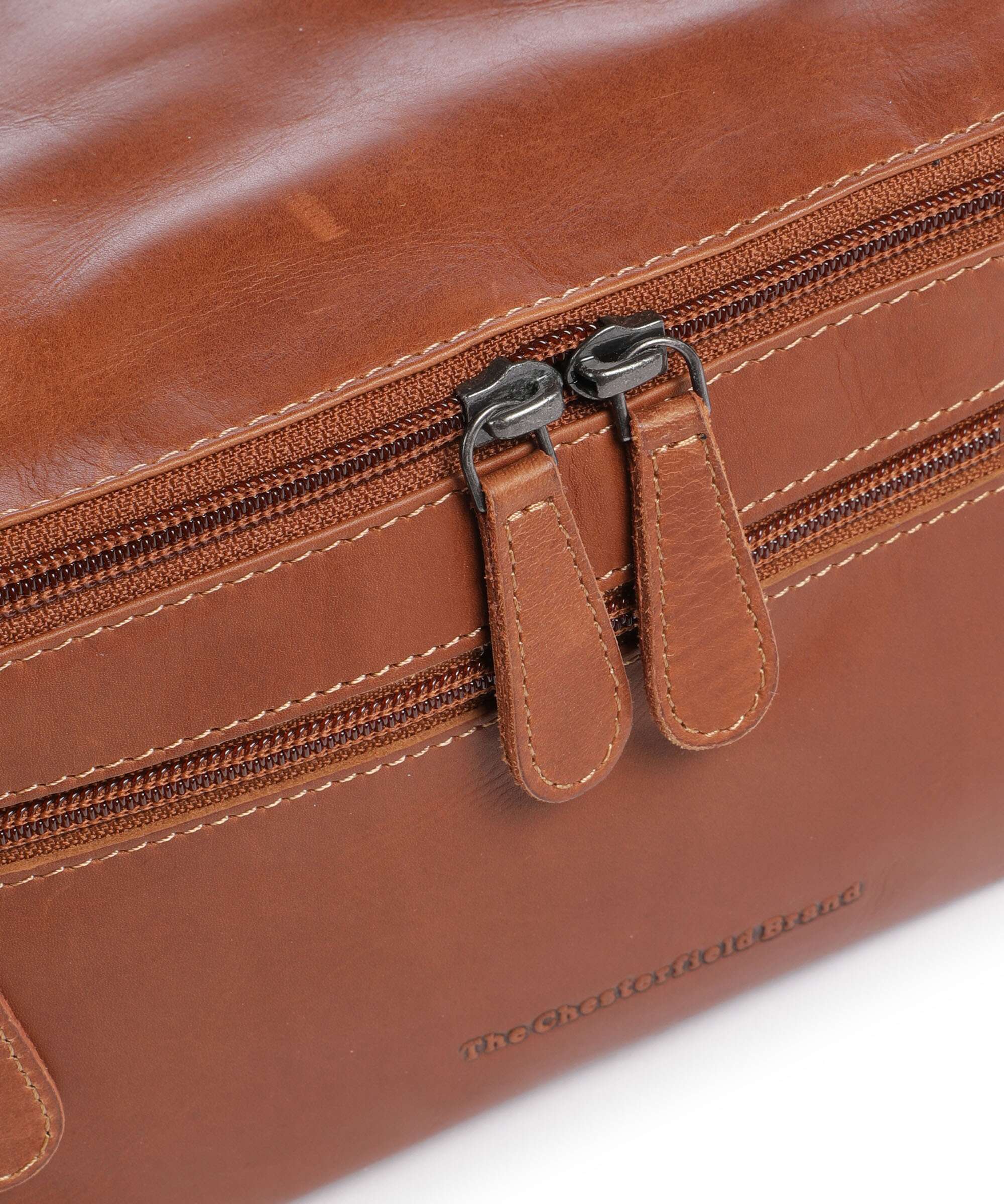 The Chesterfield Brand Wax Pull Up Cow Elmia Toiletry bag cognac