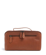 The Chesterfield Brand Wax Pull Up Cow Trevia Borsa da toilette cognac