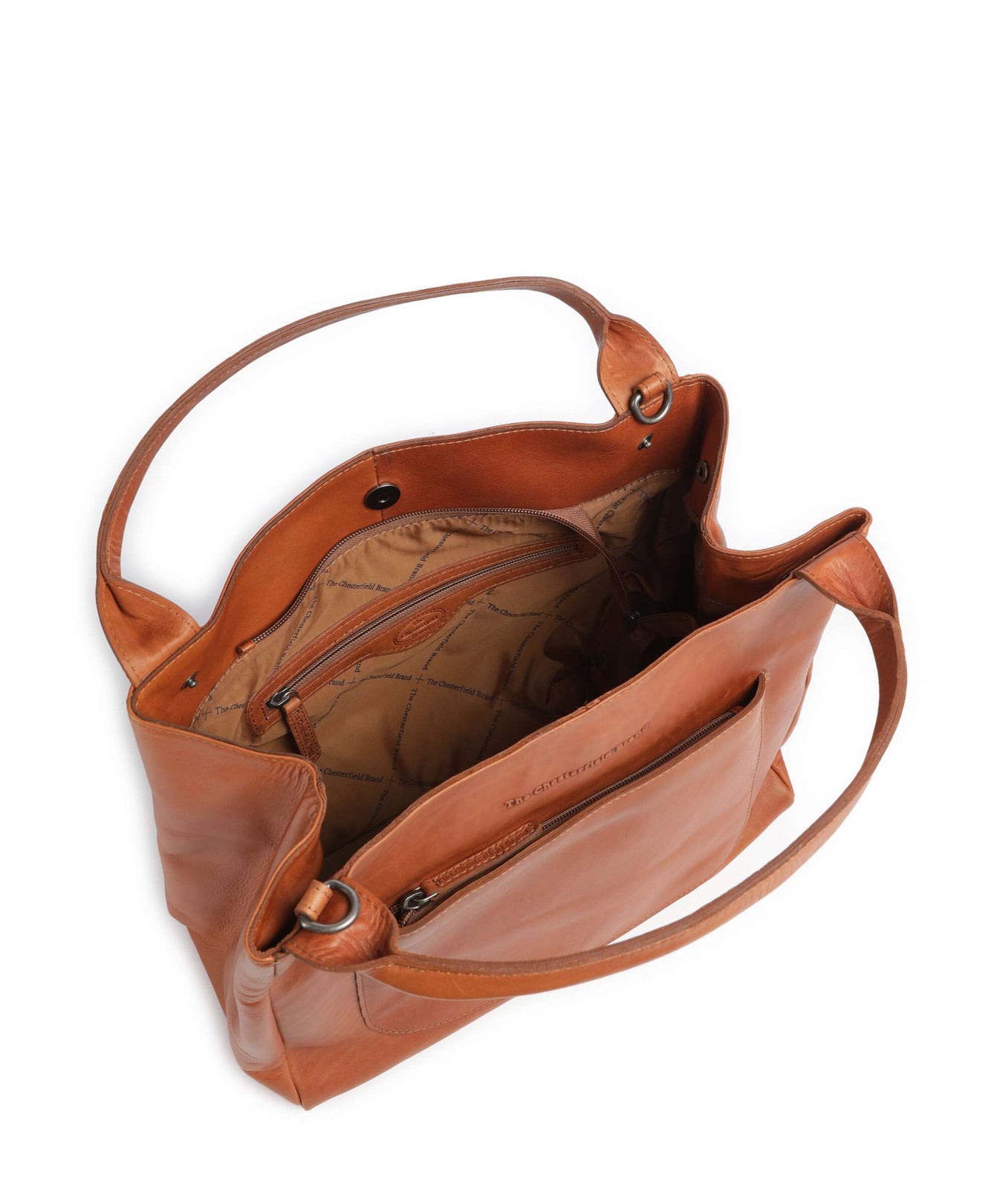 The Chesterfield Brand Wax Pull Up Cow Fioline Handbag cognac