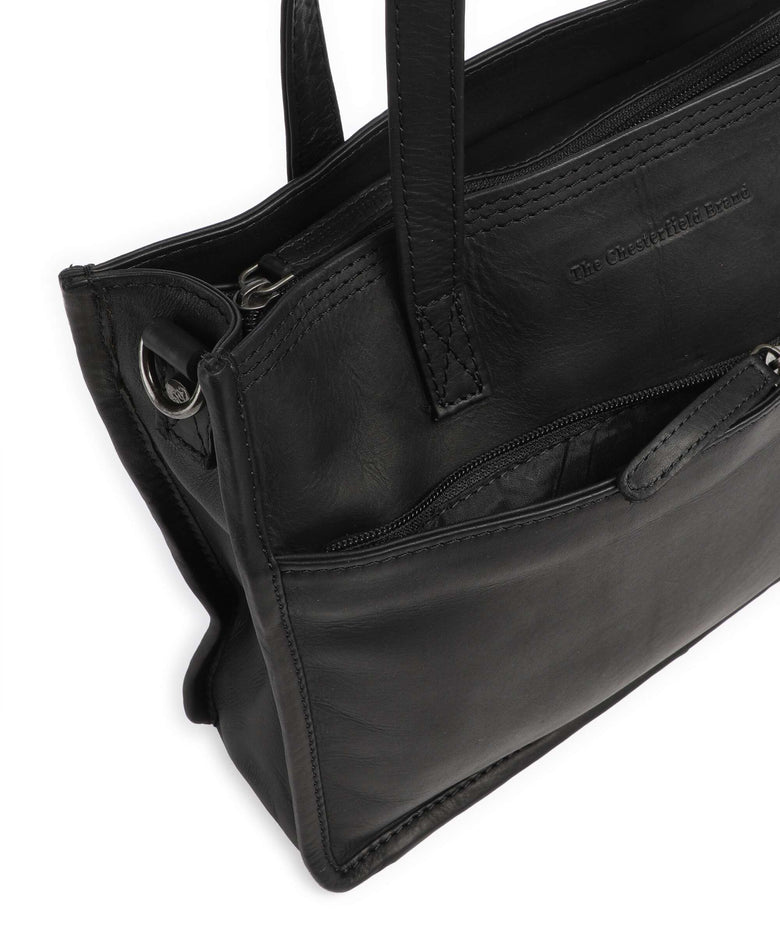 The Chesterfield Brand Wax Pull Up Cow Estella Tote bag black