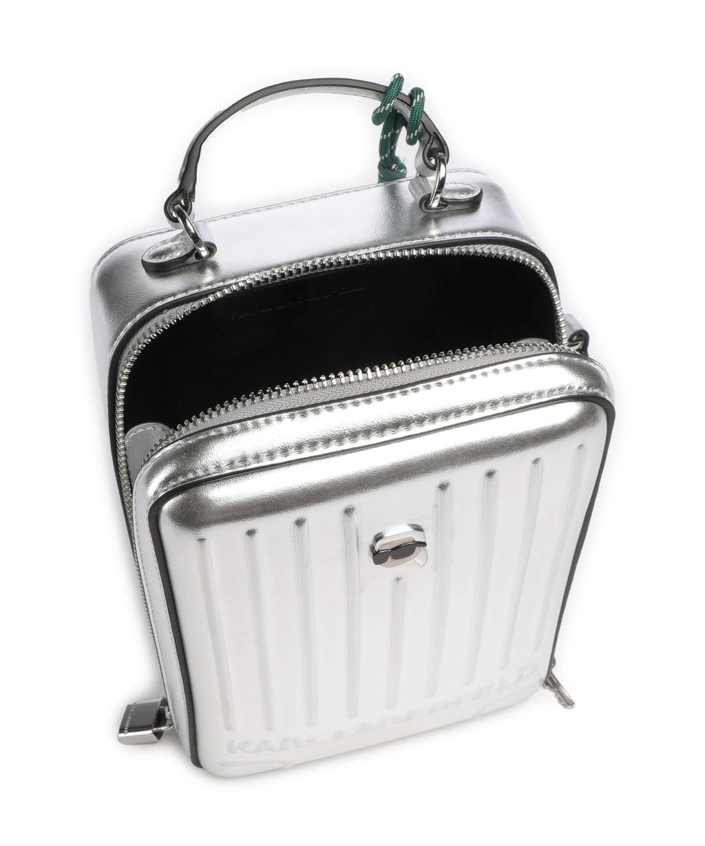 Karl Lagerfeld Ikon Suitcase Crossbody bag silver
